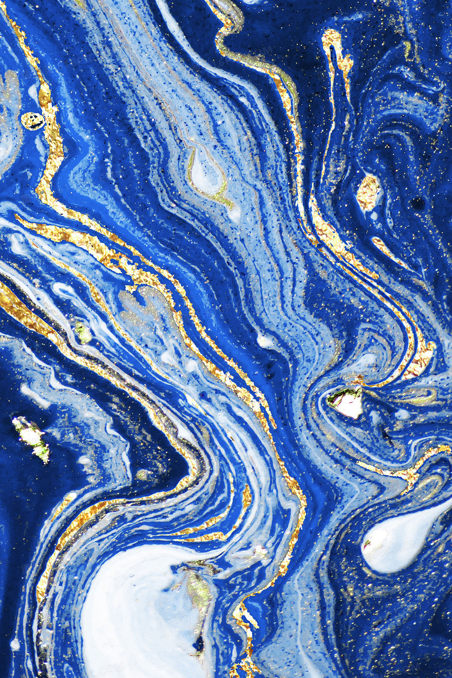 青金石配色星河鎏金流体背景