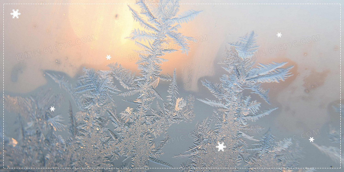 简约唯美冬季雪花摄影合成背景