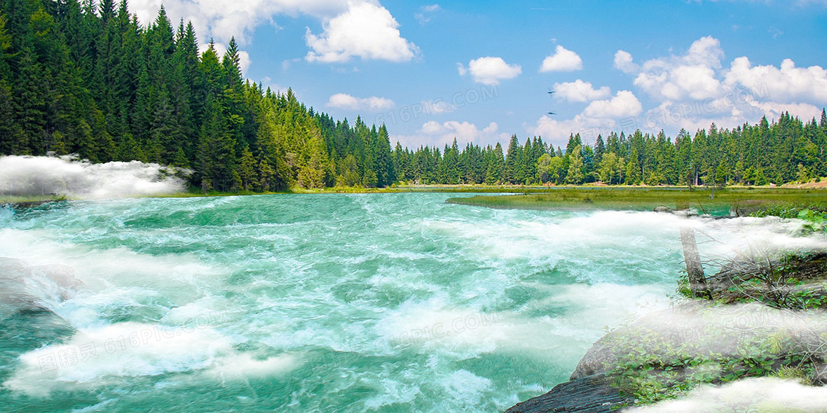 绿水青山环保背景