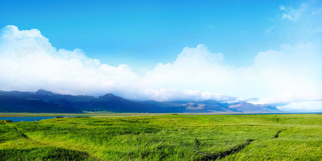 唯美清新蓝天白云自然风景背景