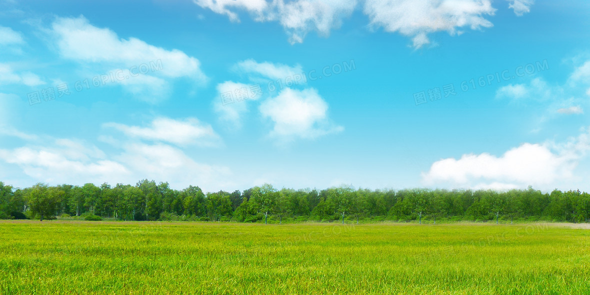 云彩唯美天空小清新展板白云简约背景自然蓝天风景蓝天白云草原大地