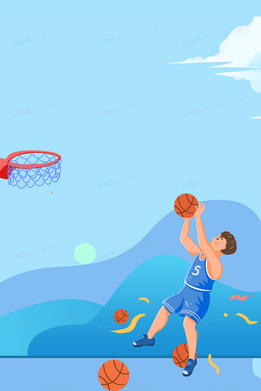 创意卡通运动篮球背景