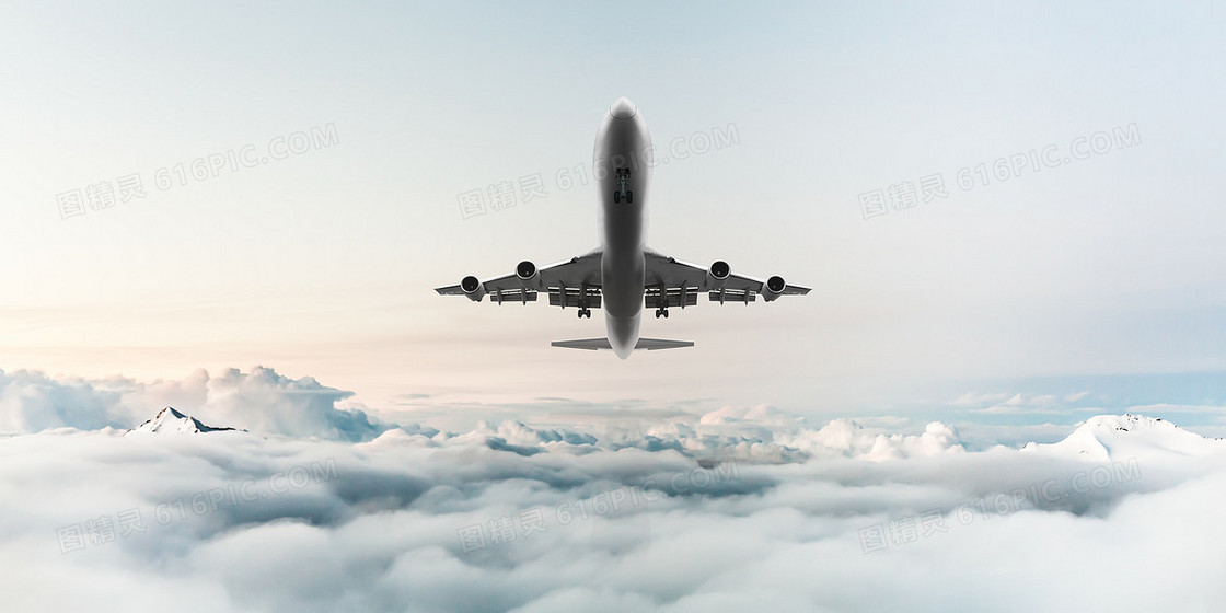 创意大气高空摄影合成飞机航空背景