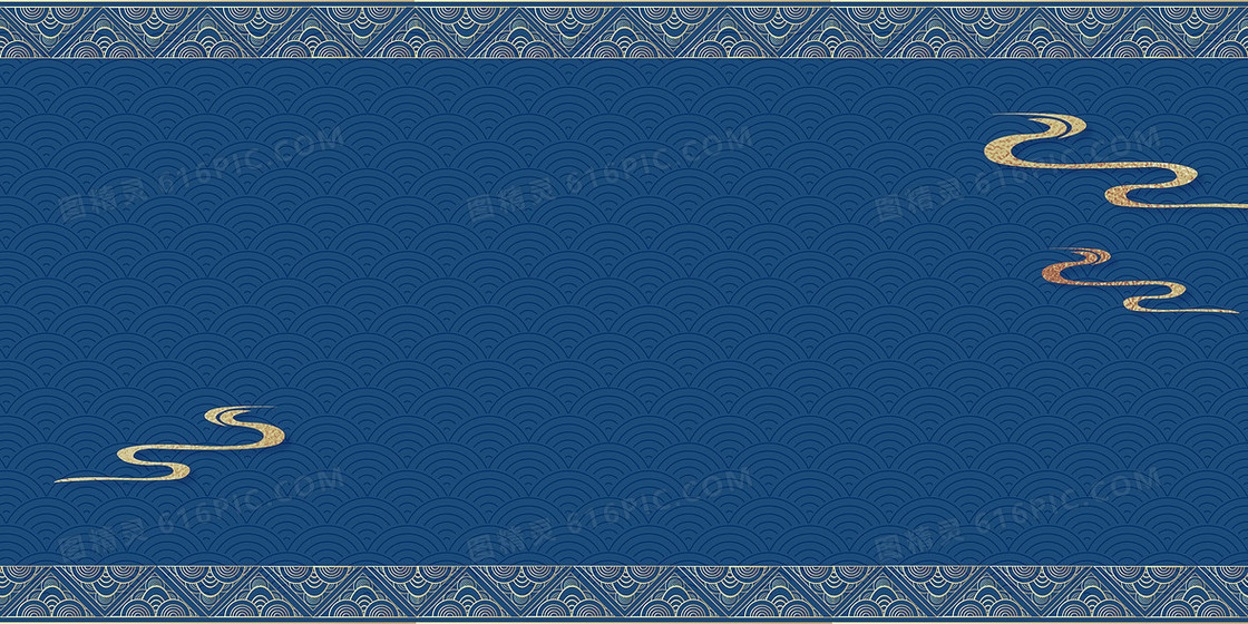 蓝金古典花纹中国风底纹纹理通用背景
