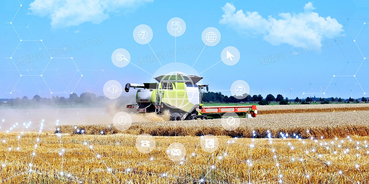 创意摄影图合成现代化科技农业背景