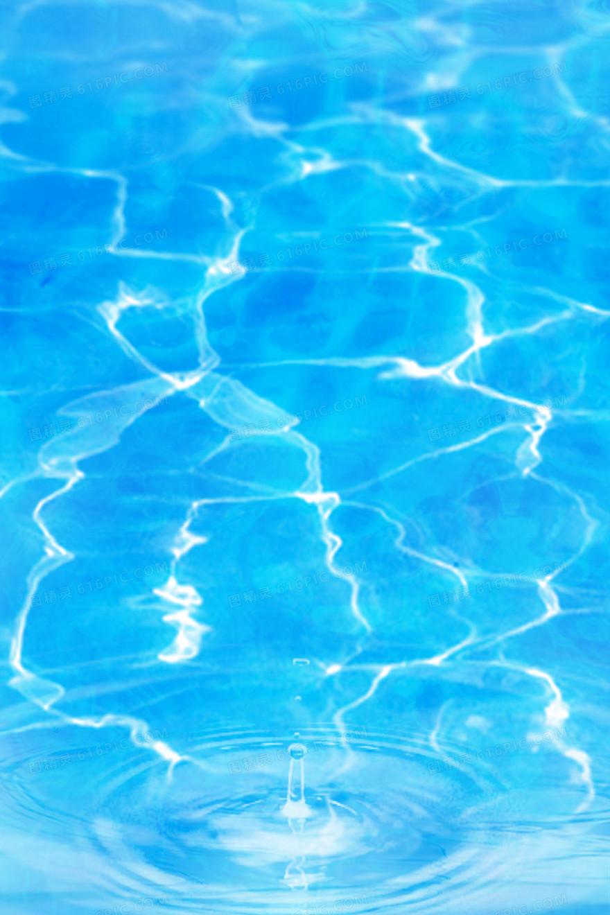 蓝色水纹水滴湖面波纹背景