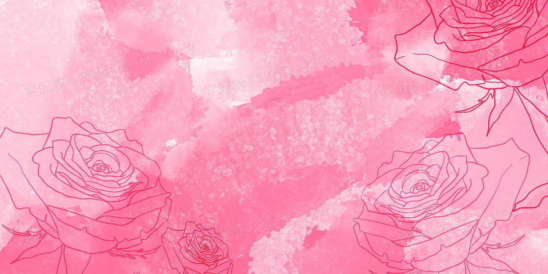 粉色水彩花卉创意纹理背景