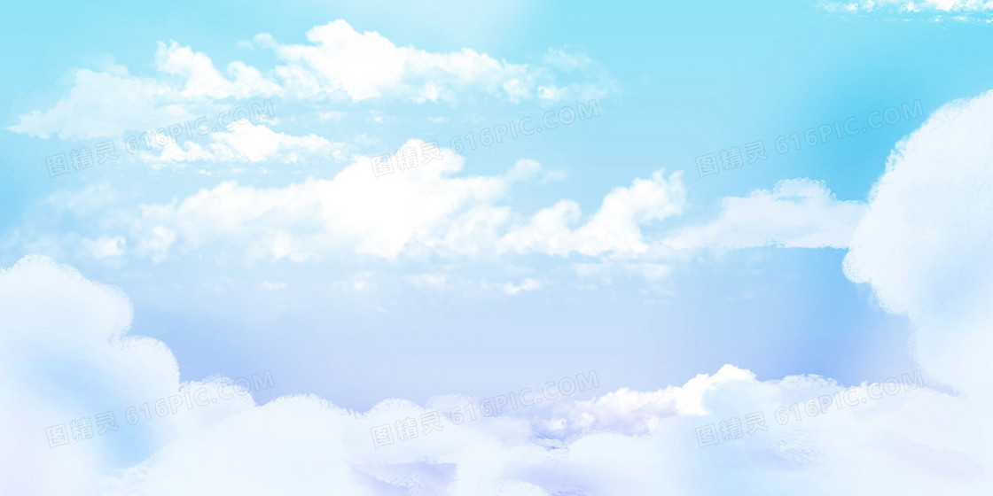 蓝色唯美天空云彩白云背景