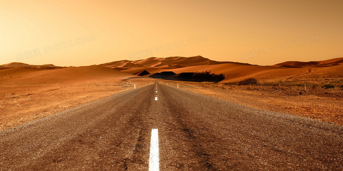 黄色大气沙漠公路摄影合成背景