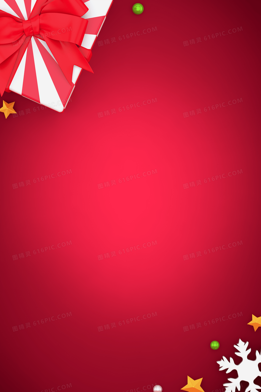 红色简约C4D立体创意圣诞节万圣节背景