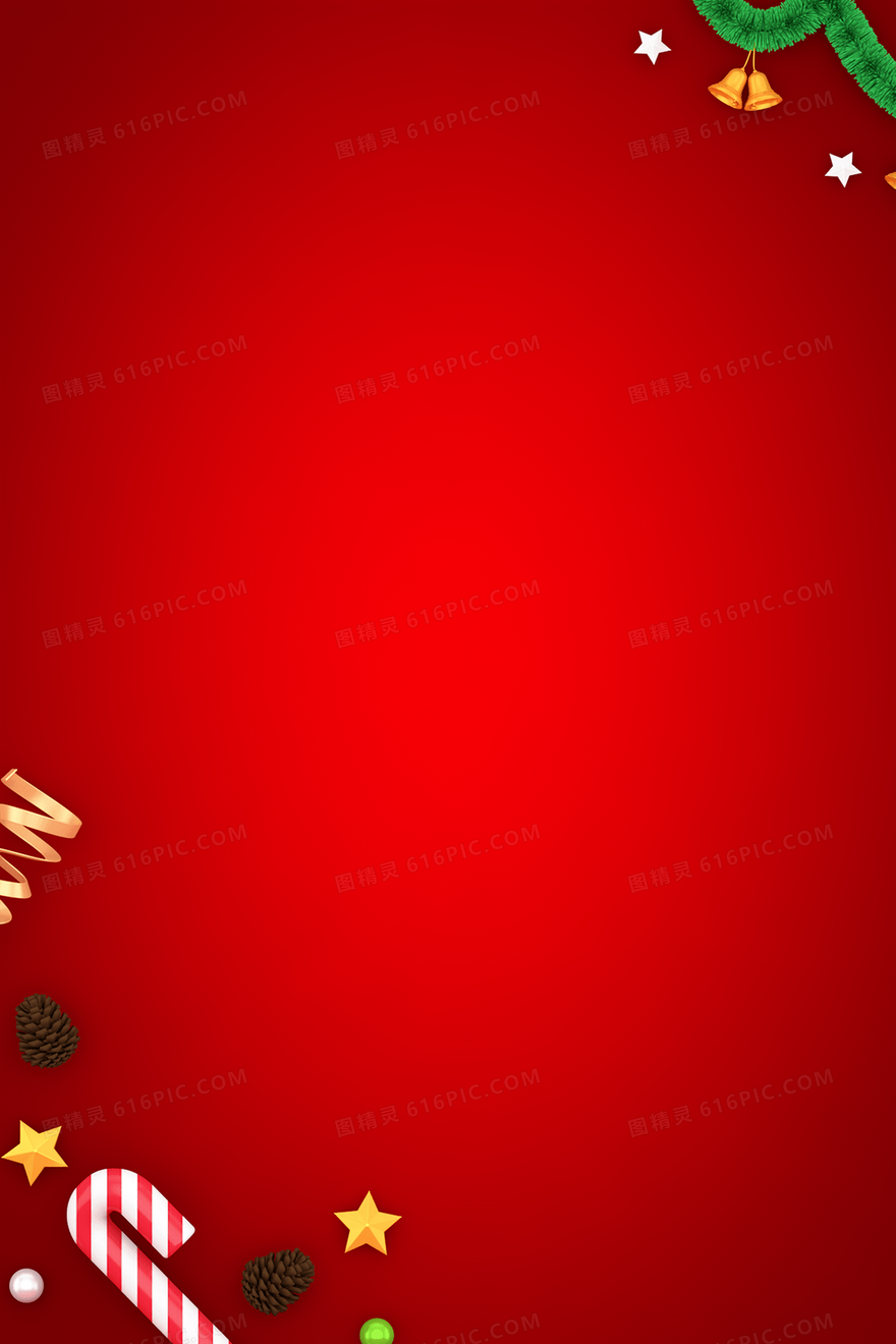 红色简约C4D立体通用万圣节圣诞节背景