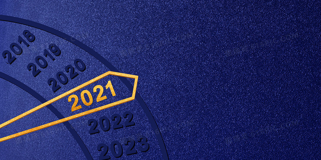 蓝色2021年新年倒计时背景设计