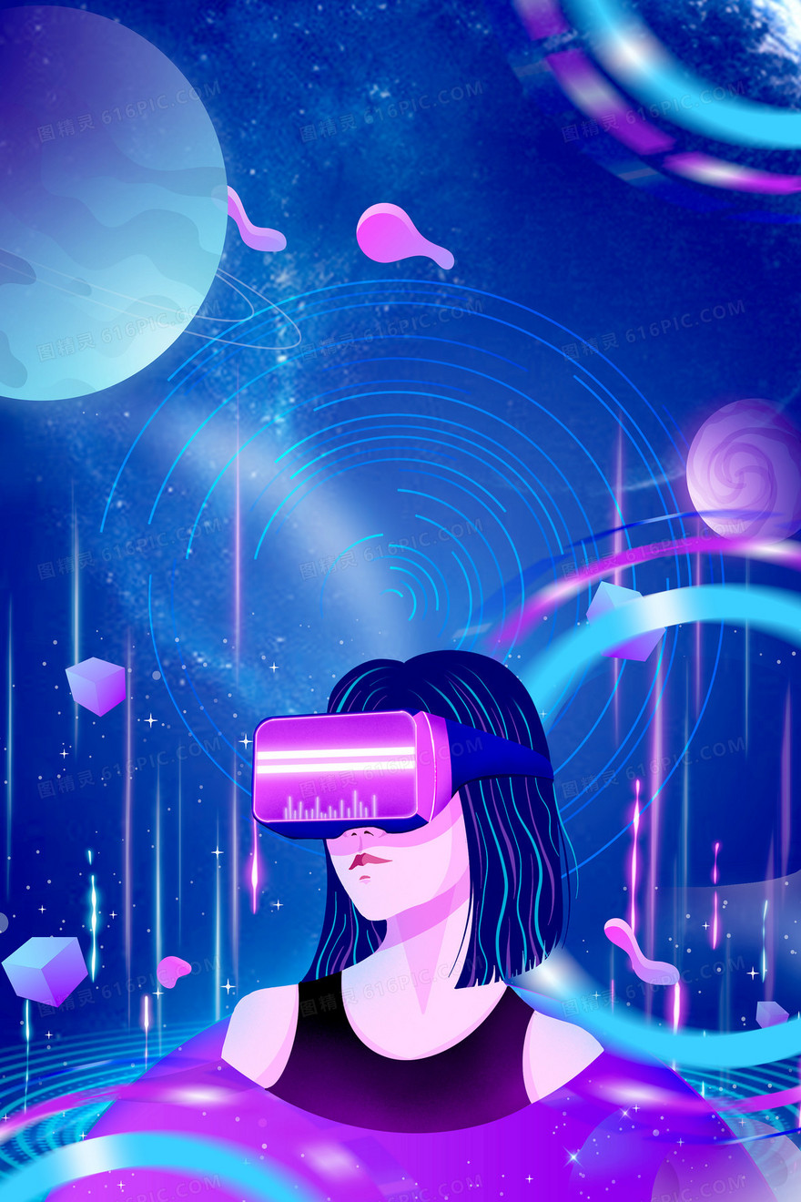 科技未来合成的VR合成的背景