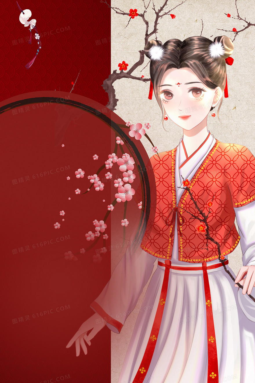 古风少女小说封面背景