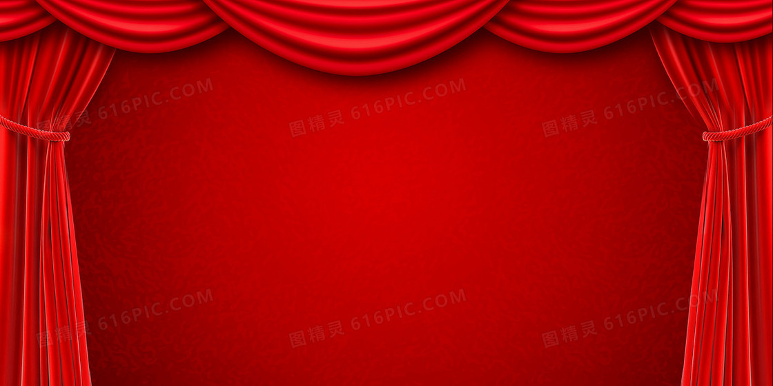 红色质感纹理舞台演出幕布背景
