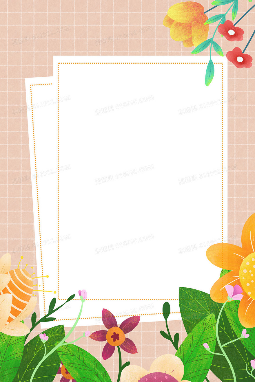小清新花卉质感底纹信纸背景素材