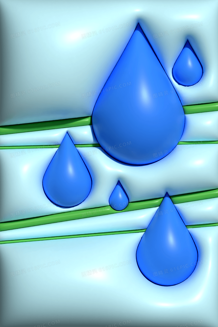 膨胀风简约雨水水滴下雨背景