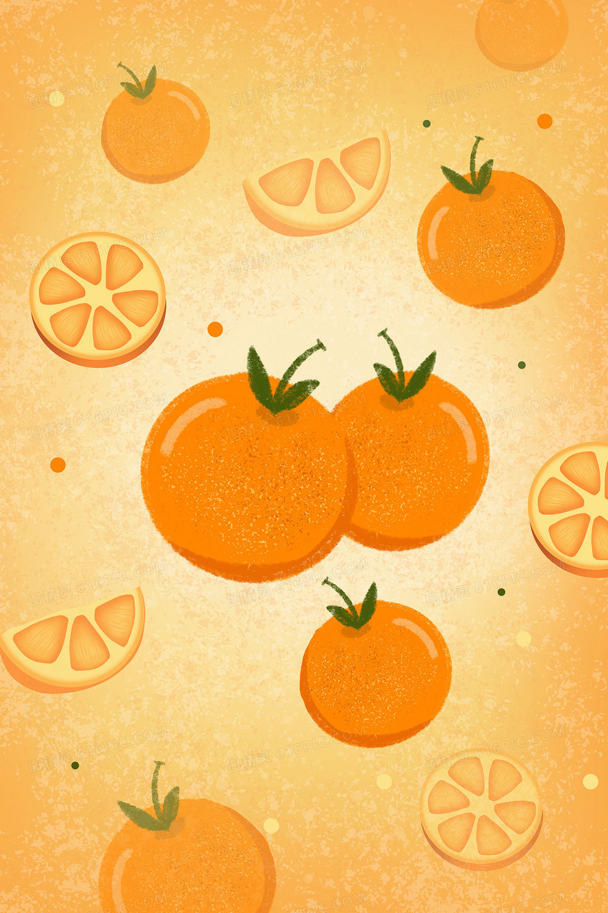 橙子水果噪点夏天背景