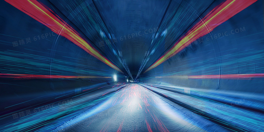 隧道光效空间速度摄影图合成背景