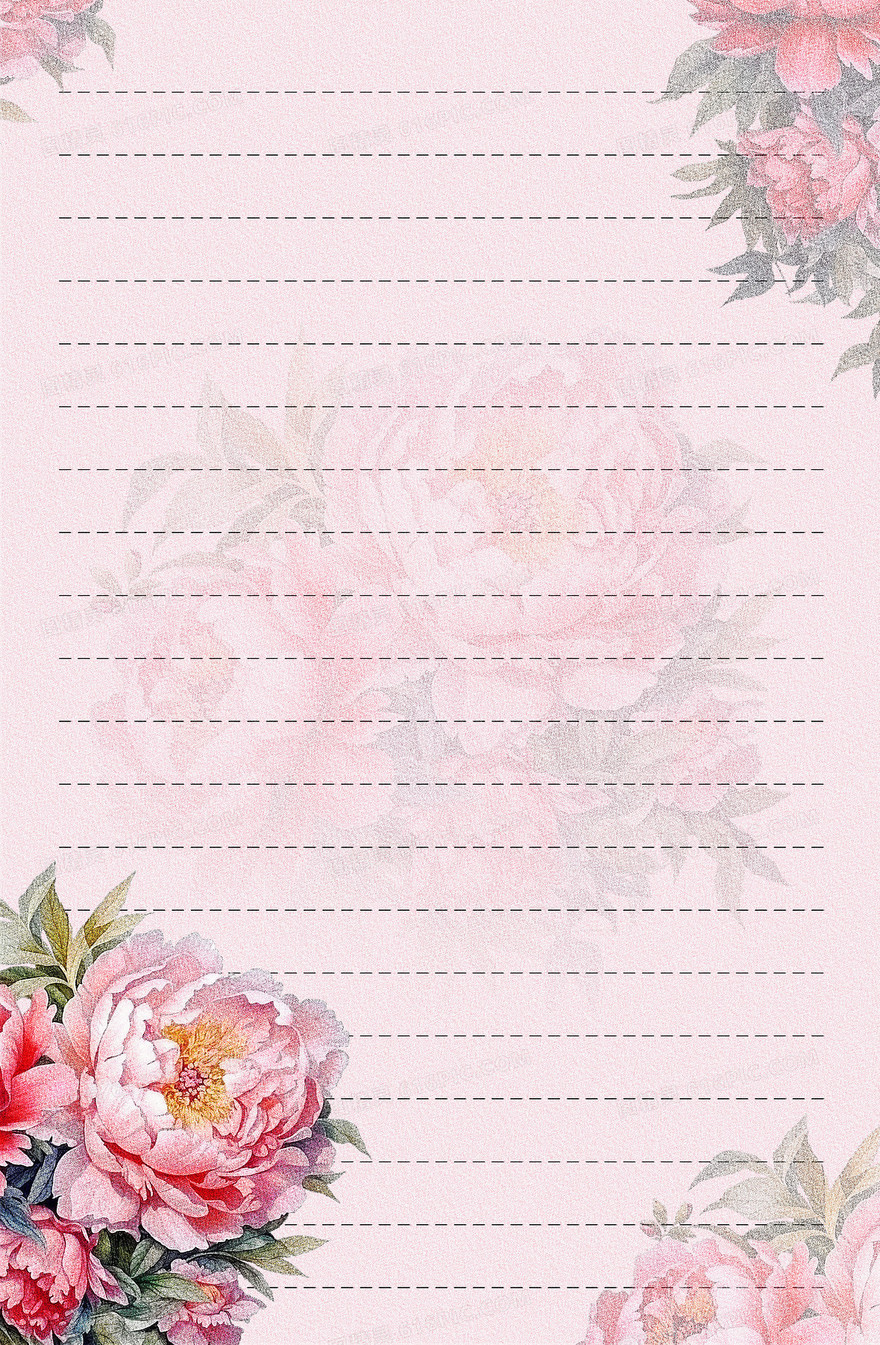 牡丹花信封背景