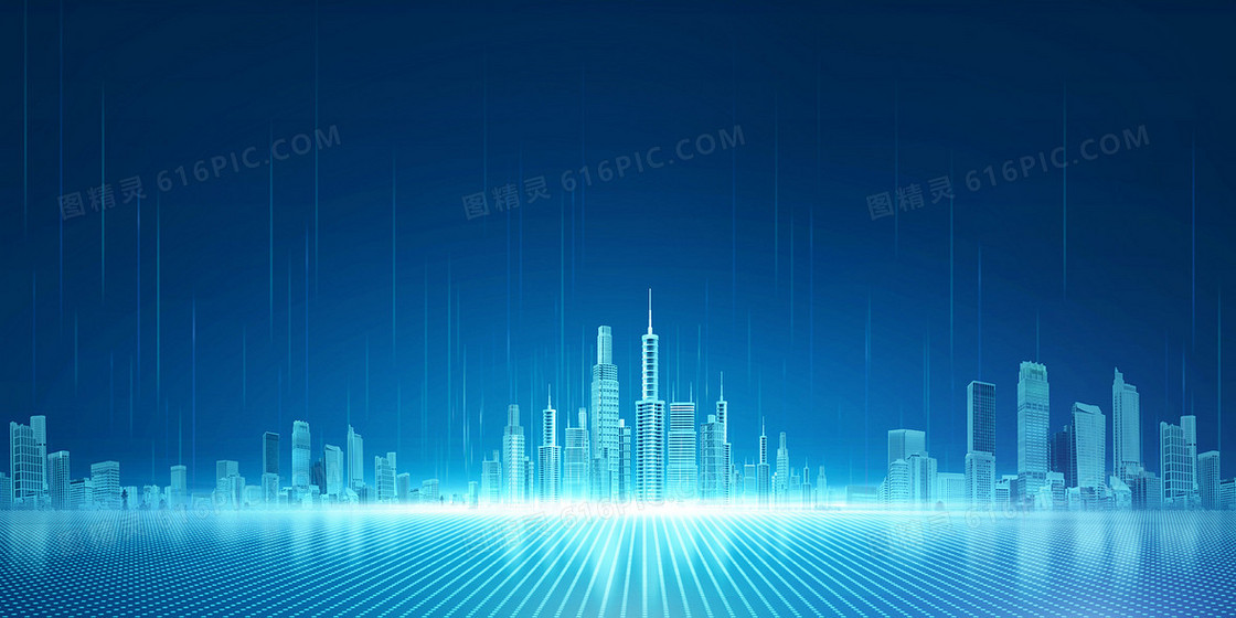 大气商务科技光效线条蓝色科技感海报背景