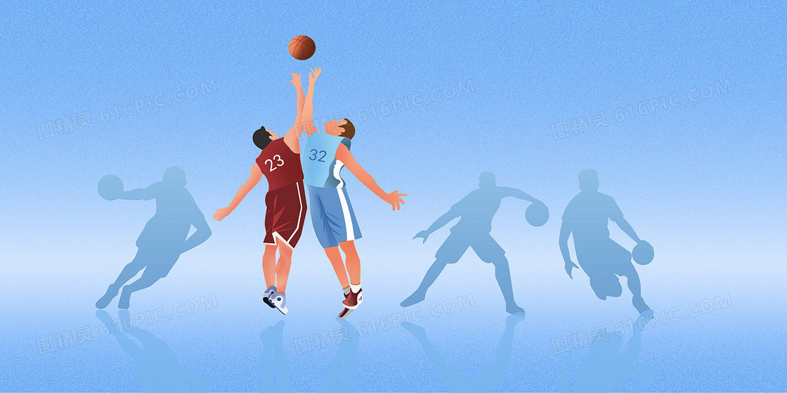 卡通篮球运动会国际篮球日合成背景