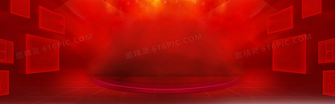 暖色红色大气淘宝电器全屏海报