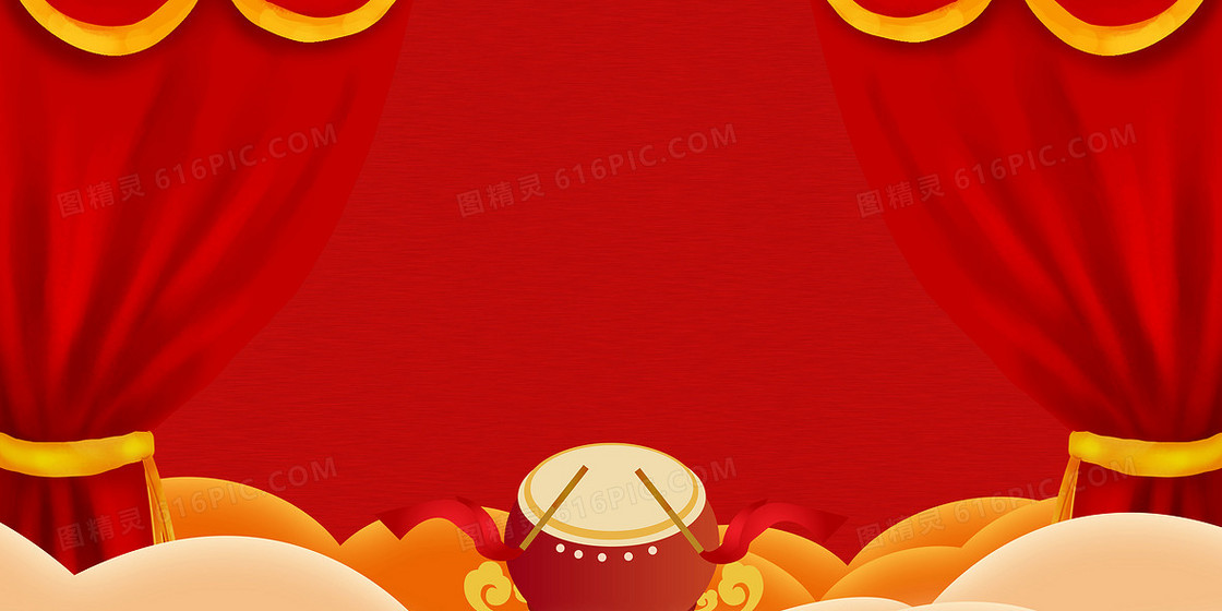 新年喜庆击鼓庆祝背景