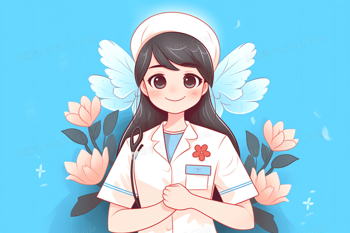 带着听诊器的护士在微笑