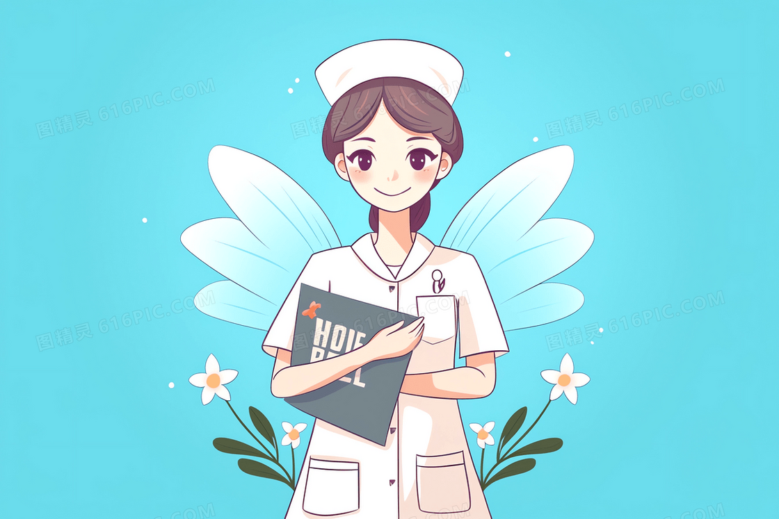 卡通甜美护士插画