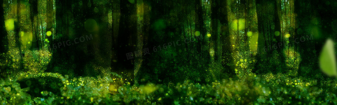 绿色森林淘宝背景