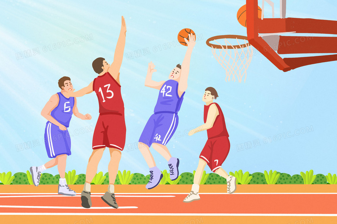 运动健身打篮球健身宣传插画