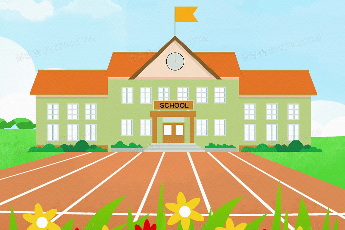 教学楼教育宣传开学季插画