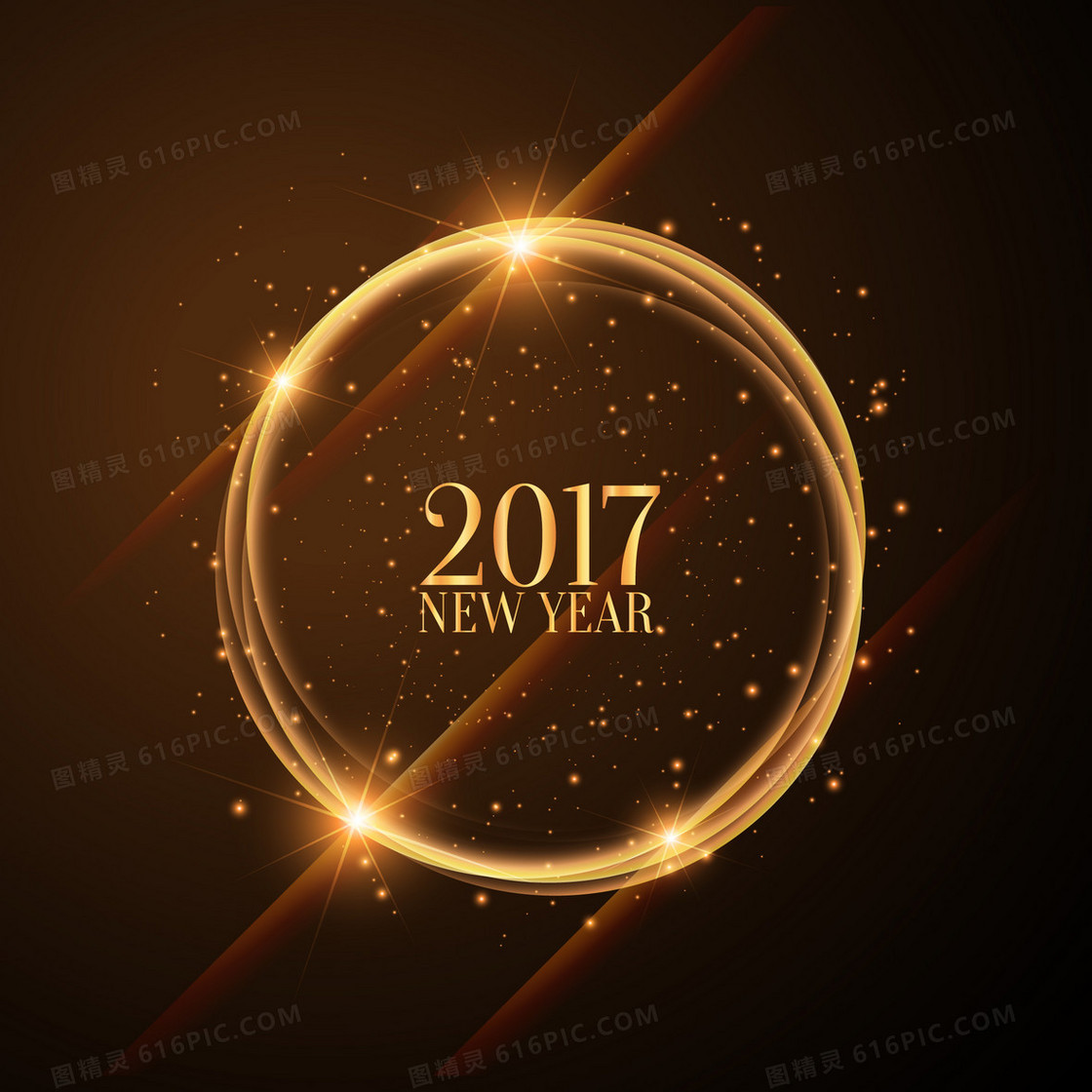 2017新年狂欢金色背景素材