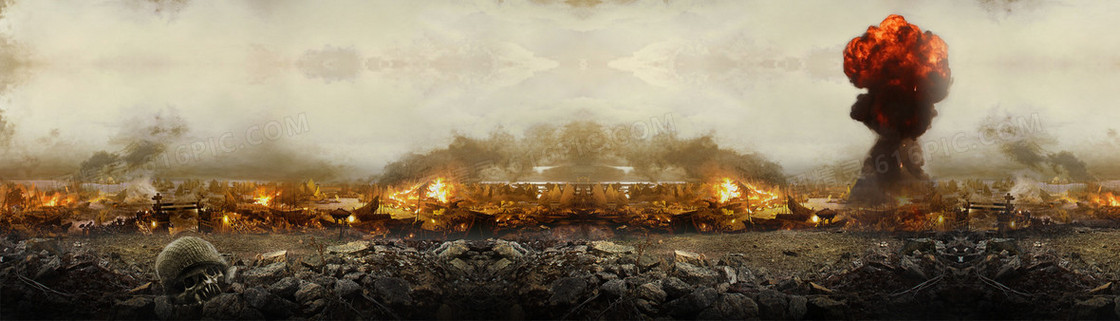 世界大战爆炸背景banner