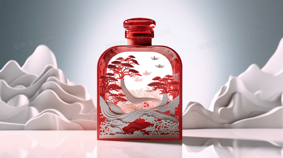 彩色中国风古典鼻烟壶