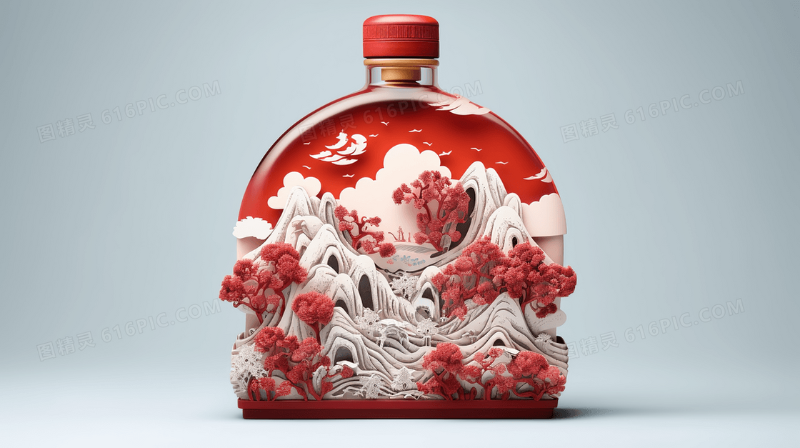 彩色中国风古典鼻烟壶