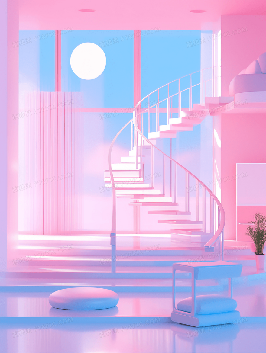 彩色梦幻电商简约立体装饰插画