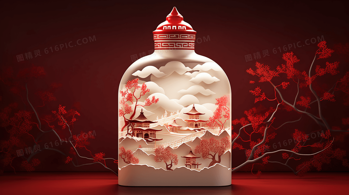 彩色中国风古典鼻烟壶
