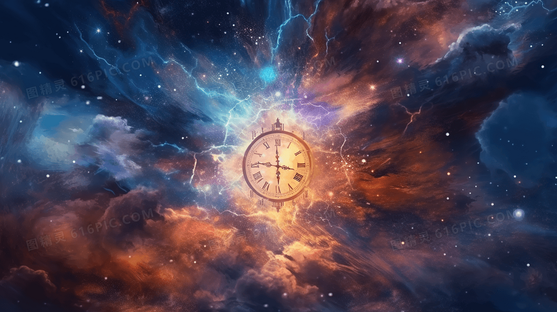 魔幻创意科技感宇宙时间