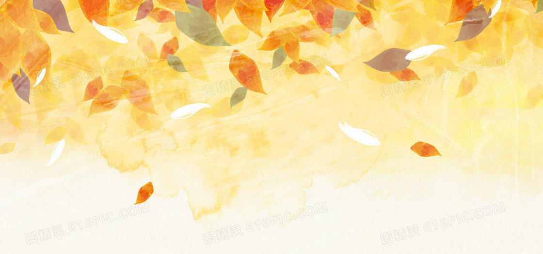 金色秋天落叶背景
