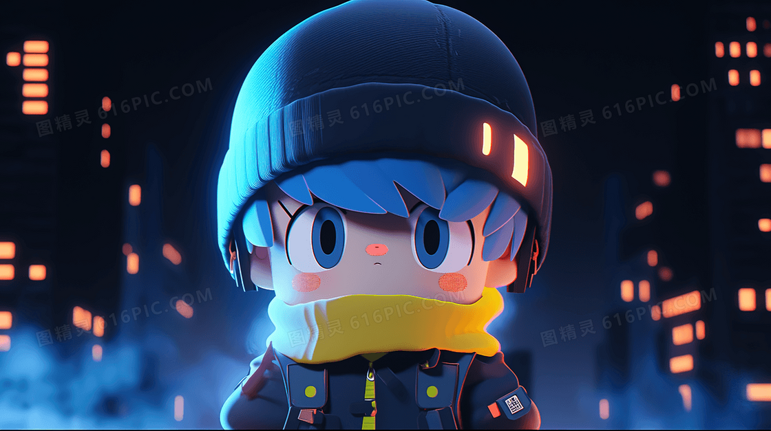 3D立体卡通动漫人物插画