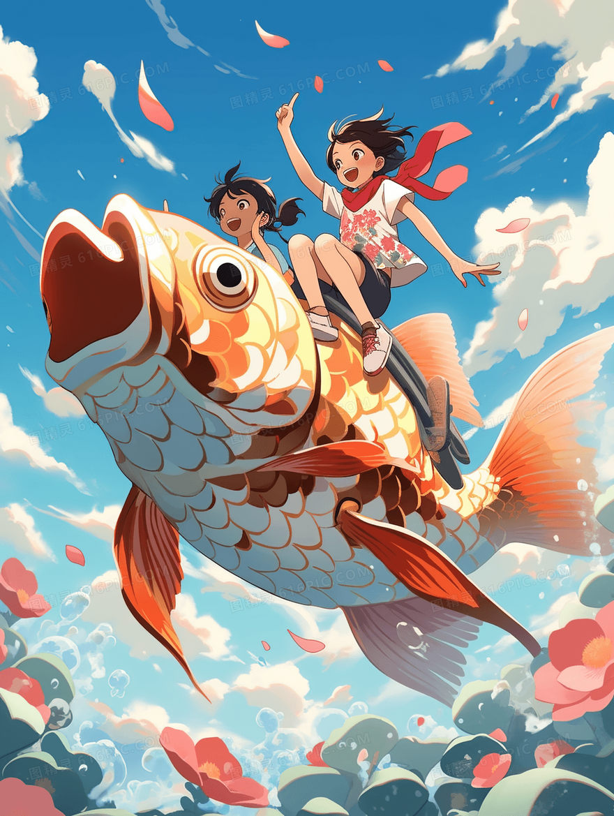 大鱼海棠卡通动漫人物插画