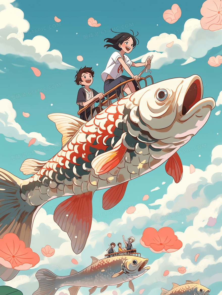 大鱼海棠卡通动漫人物插画