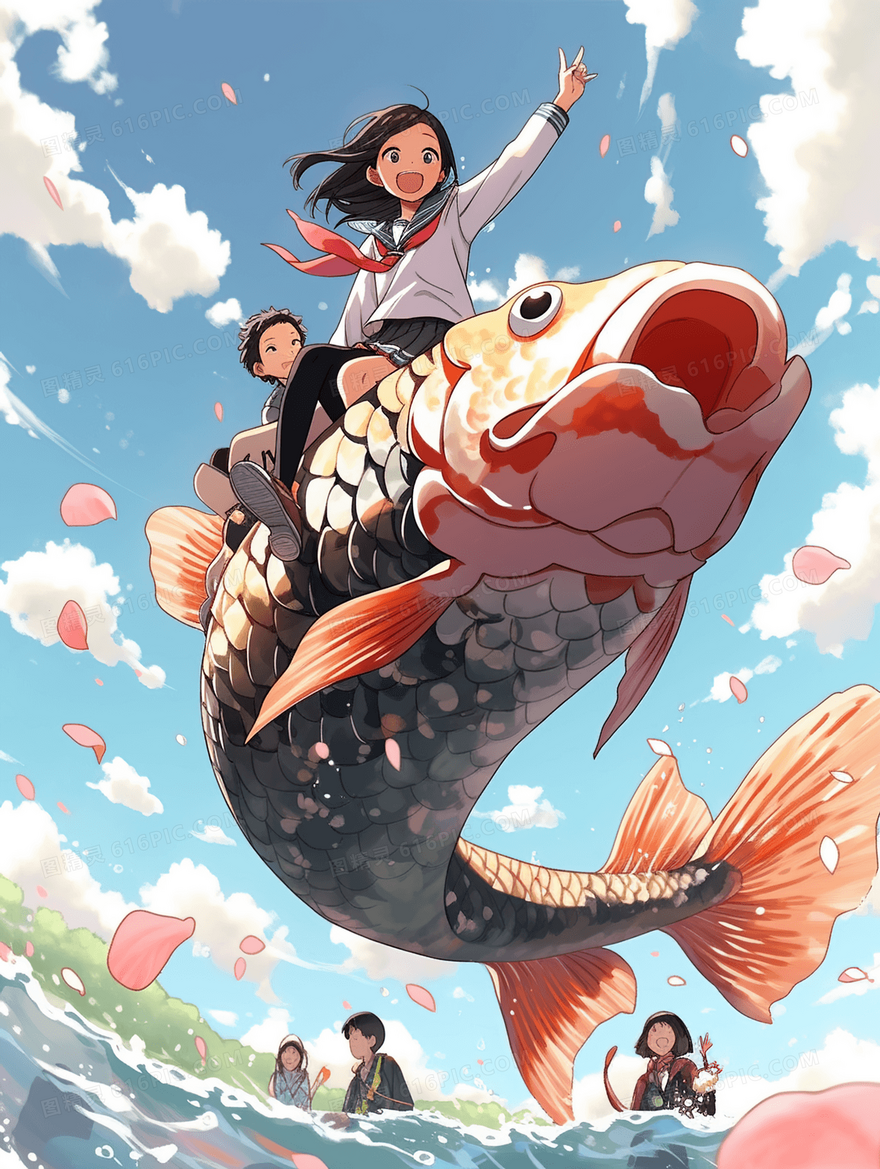 大鱼海棠卡通动漫人物插画
