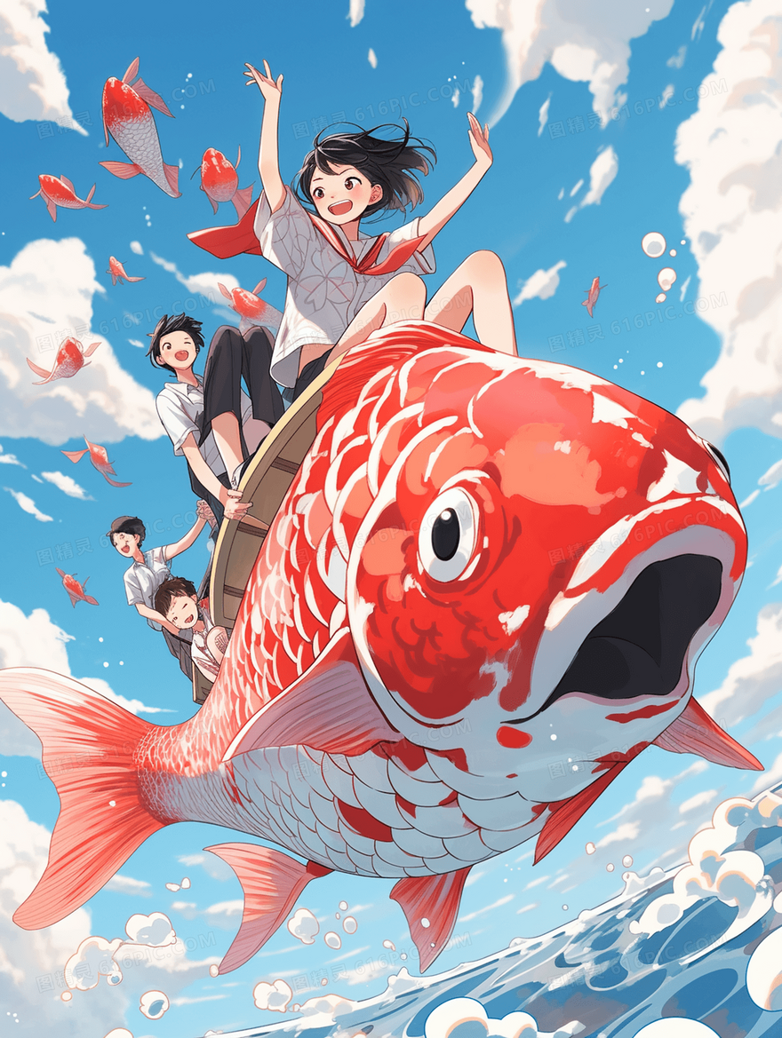 大鱼海棠卡通动漫人物插画
