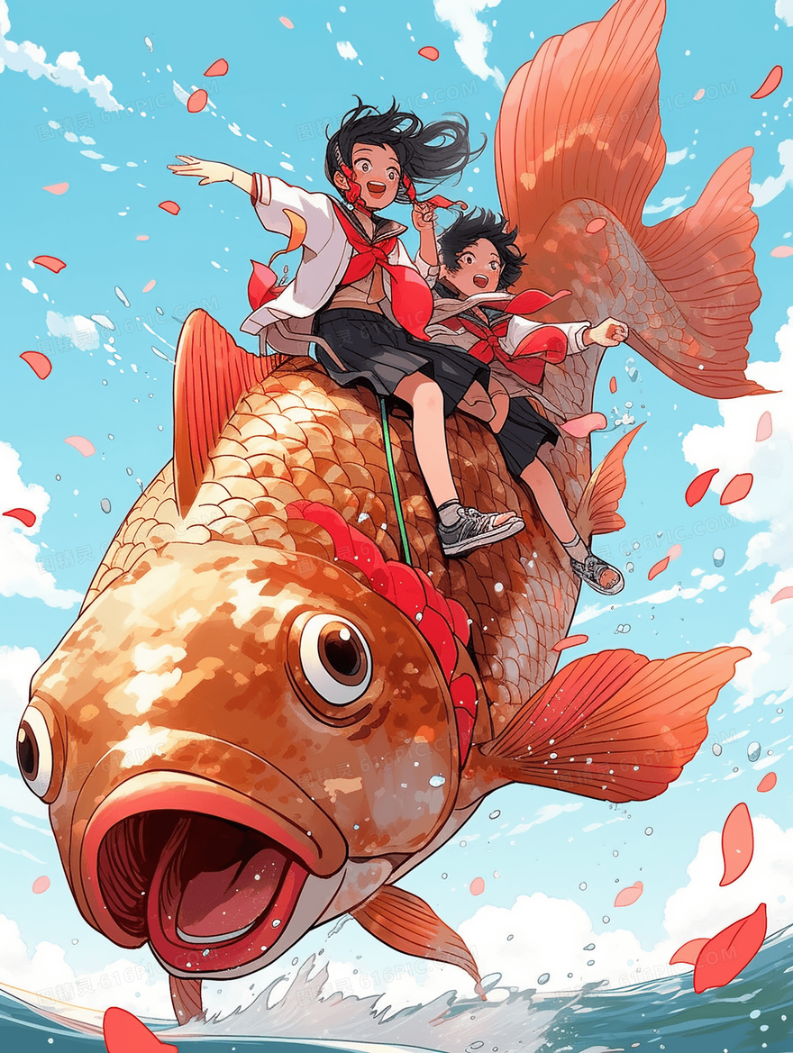 大鱼海棠卡通动漫人物插画