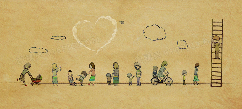 卡通手绘母情感恩节详情页海报背景