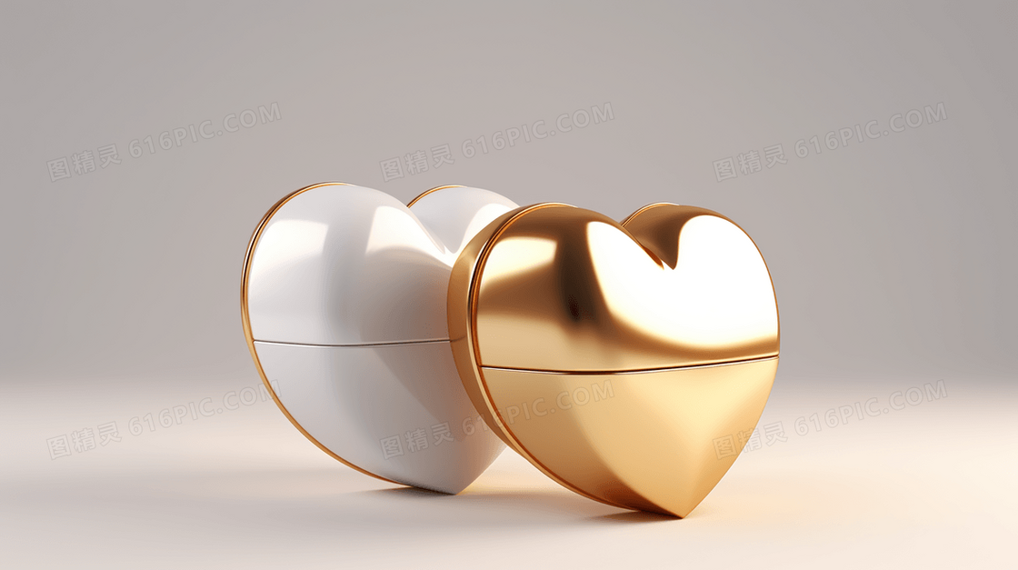 3D立体七夕情人节质感礼物模型图片