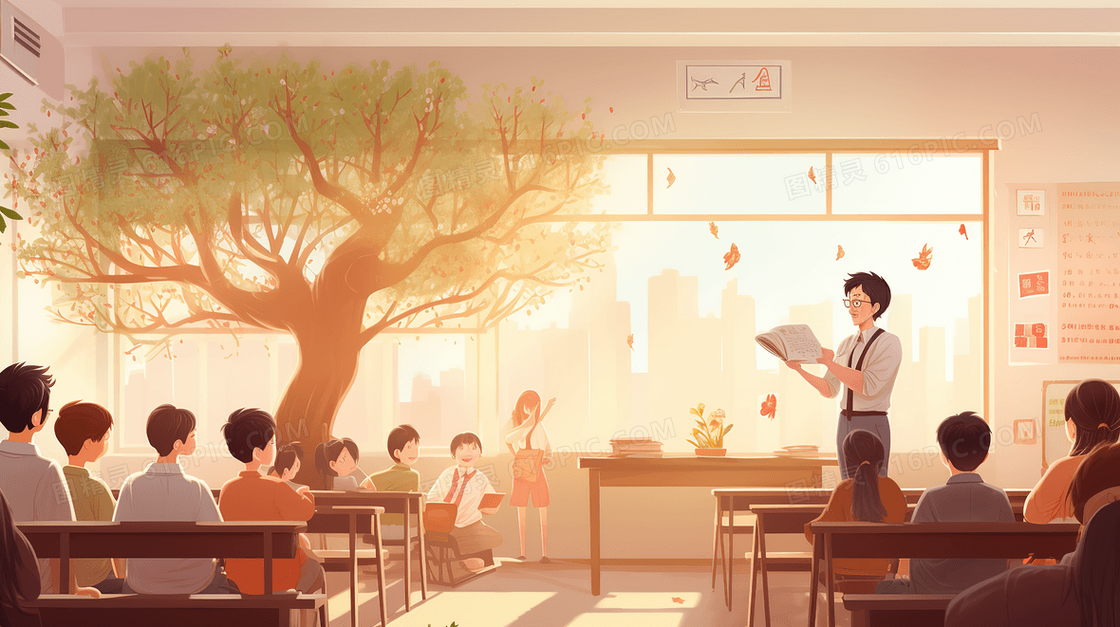 人民教师教课教师节节日插画